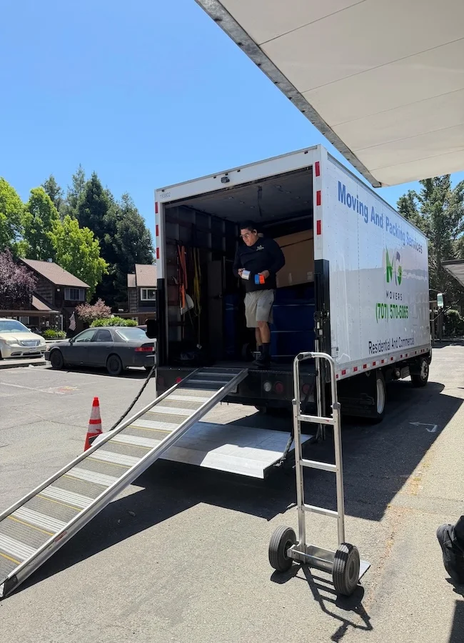 MG Movers truck ready for a local Santa Rosa move
