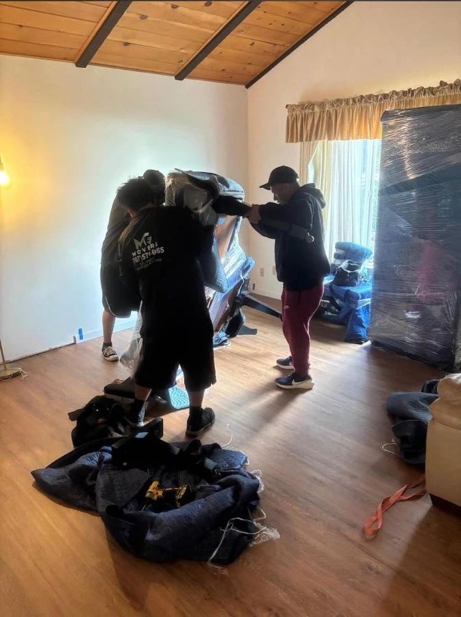 Furniture protection used by MG Movers during a move